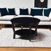 image:imageConvenience Concepts American Heritage Round Coffee Table 30  Classic Living Room Table with Storage Shelf Traditional Round Family Room Center Table EspressoBlack