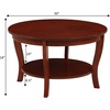 image:imageConvenience Concepts American Heritage Round Coffee Table 30  Classic Living Room Table with Storage Shelf Traditional Round Family Room Center Table EspressoMahogany
