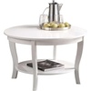 image:imageConvenience Concepts American Heritage Round Coffee Table 30  Classic Living Room Table with Storage Shelf Traditional Round Family Room Center Table EspressoWhite