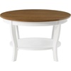 image:imageConvenience Concepts American Heritage Round Coffee Table 30  Classic Living Room Table with Storage Shelf Traditional Round Family Room Center Table EspressoDriftwoodWhite
