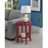 image:imageConvenience Concepts American Heritage Round End Table Driftwood  WhiteCranberry Red