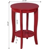 image:imageConvenience Concepts American Heritage Round End Table Driftwood  WhiteCranberry Red