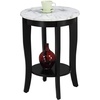image:imageConvenience Concepts American Heritage Round End Table Driftwood  WhiteWhite Faux Marble TopBlack
