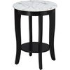 image:imageConvenience Concepts American Heritage Round End Table Driftwood  WhiteWhite Faux Marble TopBlack