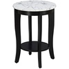 image:imageConvenience Concepts American Heritage Round End Table Driftwood  WhiteWhite Faux Marble TopBlack