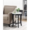 image:imageConvenience Concepts American Heritage Round End Table Driftwood  WhiteWhite Faux Marble TopBlack