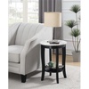 image:imageConvenience Concepts American Heritage Round End Table Driftwood  WhiteWhite Faux Marble TopBlack