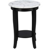 image:imageConvenience Concepts American Heritage Round End Table Driftwood  WhiteWhite Faux Marble TopBlack