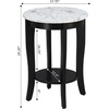 image:imageConvenience Concepts American Heritage Round End Table Driftwood  WhiteWhite Faux Marble TopBlack