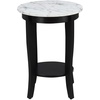 image:imageConvenience Concepts American Heritage Round End Table Driftwood  WhiteWhite Faux Marble TopBlack