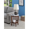 image:imageConvenience Concepts American Heritage Round End Table Driftwood  WhiteWhite Faux MarbleEspresso