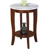 image:imageConvenience Concepts American Heritage Round End Table Driftwood  WhiteWhite Faux MarbleEspresso