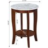 image:imageConvenience Concepts American Heritage Round End Table Driftwood  WhiteWhite Faux MarbleEspresso