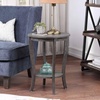 image:imageConvenience Concepts American Heritage Round End Table Driftwood  WhiteWirebrush Dark Gray