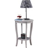 image:imageConvenience Concepts American Heritage Round End Table Driftwood  WhiteWirebrush Light Gray