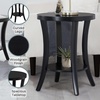 image:imageConvenience Concepts Charleston Round End Table 30  Classic Living Room Side Table with Storage Shelf for Transitional Living Room Family Room BlackBlack