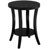 image:imageConvenience Concepts Charleston Round End Table 30  Classic Living Room Side Table with Storage Shelf for Transitional Living Room Family Room BlackBlack