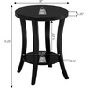 image:imageConvenience Concepts Charleston Round End Table 30  Classic Living Room Side Table with Storage Shelf for Transitional Living Room Family Room BlackBlack