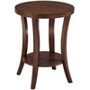 image:imageConvenience Concepts Charleston Round End Table 30  Classic Living Room Side Table with Storage Shelf for Transitional Living Room Family Room BlackEspresso
