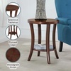 image:imageConvenience Concepts Charleston Round End Table 30  Classic Living Room Side Table with Storage Shelf for Transitional Living Room Family Room BlackEspresso