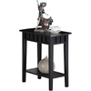 image:imageConvenience Concepts Dennis End Table with Shelf 24  Modern Living Room Side Table with Shelf Transitional Nightstand Wirebrush Dark GrayBlack