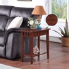 image:imageConvenience Concepts Dennis End Table with Shelf 24  Modern Living Room Side Table with Shelf Transitional Nightstand Wirebrush Dark GrayMahogany