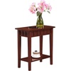 image:imageConvenience Concepts Dennis End Table with Shelf 24  Modern Living Room Side Table with Shelf Transitional Nightstand Wirebrush Dark GrayMahogany