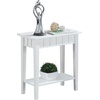 image:imageConvenience Concepts Dennis End Table with Shelf 24  Modern Living Room Side Table with Shelf Transitional Nightstand Wirebrush Dark GrayWhite
