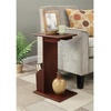 image:imageConvenience Concepts Designs2Go Abby C End Table 15  Traditional C Couch Table Classic Living Room Side Table with Magazine Holder Family Room Sliding End Table BlackMahogany