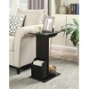 image:imageConvenience Concepts Designs2Go Abby C End Table 15  Traditional C Couch Table Classic Living Room Side Table with Magazine Holder Family Room Sliding End Table BlackBlack