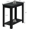 image:imageConvenience Concepts Designs2Go Baja Chairside End Table 2375 Modern Living Room Table with Storage Shelf Transitional Bedside Table WhiteBlack
