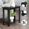 image:imageConvenience Concepts Designs2Go Baja Chairside End Table 2375 Modern Living Room Table with Storage Shelf Transitional Bedside Table WhiteBlack
