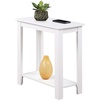 image:imageConvenience Concepts Designs2Go Baja Chairside End Table 2375 Modern Living Room Table with Storage Shelf Transitional Bedside Table WhiteWhite