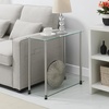image:imageConvenience Concepts Designs2Go Classic Glass 2 Tier Chairside End Table 2375  Modern Contemporary Side Table with Storage Shelves for Living Room Bathroom Bedroom Office Glass Chrome