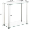 image:imageConvenience Concepts Designs2Go Classic Glass 2 Tier Chairside End Table 2375  Modern Contemporary Side Table with Storage Shelves for Living Room Bathroom Bedroom Office Glass Chrome