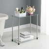 image:imageConvenience Concepts Designs2Go Classic Glass 2 Tier Chairside End Table 2375  Modern Contemporary Side Table with Storage Shelves for Living Room Bathroom Bedroom Office Glass Chrome