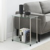 image:imageConvenience Concepts Designs2Go Classic Glass 2 Tier Chairside End Table 2375  Modern Contemporary Side Table with Storage Shelves for Living Room Bathroom Bedroom Office Glass Chrome