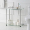 image:imageConvenience Concepts Designs2Go Classic Glass 2 Tier Chairside End Table 2375  Modern Contemporary Side Table with Storage Shelves for Living Room Bathroom Bedroom Office Glass Chrome