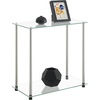 image:imageConvenience Concepts Designs2Go Classic Glass 2 Tier Chairside End Table 2375  Modern Contemporary Side Table with Storage Shelves for Living Room Bathroom Bedroom Office Glass Chrome
