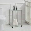 image:imageConvenience Concepts Designs2Go Classic Glass 2 Tier Square End Table 1575  Modern Side Table for Living Room Tempered Glass Table with Storage Shelves for Bathroom Bedroom Office GlassChrome
