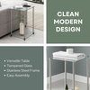 image:imageConvenience Concepts Designs2Go Classic Glass 2 Tier Square End Table 1575  Modern Side Table for Living Room Tempered Glass Table with Storage Shelves for Bathroom Bedroom Office GlassChrome