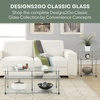 image:imageConvenience Concepts Designs2Go Classic Glass 2 Tier Square End Table 1575  Modern Side Table for Living Room Tempered Glass Table with Storage Shelves for Bathroom Bedroom Office GlassChrome