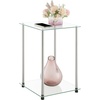 image:imageConvenience Concepts Designs2Go Classic Glass 2 Tier Square End Table 1575  Modern Side Table for Living Room Tempered Glass Table with Storage Shelves for Bathroom Bedroom Office GlassChrome