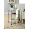 image:imageConvenience Concepts Designs2Go Classic Glass 3Tier End Table 2375  Modern Stainless Steel Display with Storage Shelves for Living amp Family Room Bedroom Bathroom Office GlassChrome