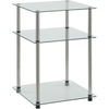 image:imageConvenience Concepts Designs2Go Classic Glass 3Tier End Table 2375  Modern Stainless Steel Display with Storage Shelves for Living amp Family Room Bedroom Bathroom Office GlassChrome