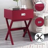 image:imageConvenience Concepts Designs2Go Landon End Table 19  Modern Side Accent with Storage Drawer for Transitional Contemporary Living amp Family Room Sea Foam BlueCranberry Red