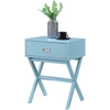 image:imageConvenience Concepts Designs2Go Landon End Table 19  Modern Side Accent with Storage Drawer for Transitional Contemporary Living amp Family Room Sea Foam BlueSea Foam Blue