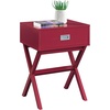 image:imageConvenience Concepts Designs2Go Landon End Table 19  Modern Side Accent with Storage Drawer for Transitional Contemporary Living amp Family Room Sea Foam BlueCranberry Red