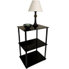 image:imageConvenience Concepts Designs2Go Midnight Classic 3Tier Glass Square EndLamp Table Black GlassBlackBlack