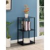 image:imageConvenience Concepts Designs2Go Midnight Classic 3Tier Glass Square EndLamp Table Black GlassBlackBlack